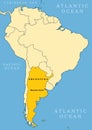 Argentina locator map Royalty Free Stock Photo
