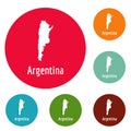 Argentina map in black vector simple Royalty Free Stock Photo