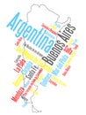 Argentina map and cities Royalty Free Stock Photo