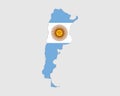 Argentinian Map Flag. Map of Argentina with the country flag of Argentina. Vector illustration Royalty Free Stock Photo