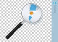 Argentina map with flag in magnifying glass on transparent background Royalty Free Stock Photo
