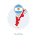 Argentina map and flag, vector map icon with highlighted Argentina Royalty Free Stock Photo