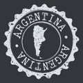 Argentina Map Seal. Silhouette Postal Passport Stamp. Round Vector Icon Postmark. Royalty Free Stock Photo