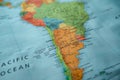 Argentina on a map. Selective focus on label