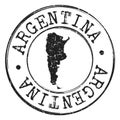 Argentina Map Silhouette. Postal Passport Stamp Round Vector Icon Seal Badge.