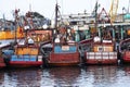 Argentina Mar del Plata port of artisanal fishermen moored