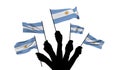 Argentina national flag being waved. 3D Rendering