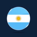 Argentina national flag Circle button Icon. Simple flag, official colors and proportion correctly. Flat vector illustration Royalty Free Stock Photo