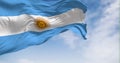 Argentina national flag fluttering in the wind on a sunny day Royalty Free Stock Photo