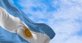 Argentina national flag fluttering in the wind on a sunny day Royalty Free Stock Photo