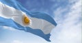 Argentina national flag fluttering in the wind on a sunny day Royalty Free Stock Photo