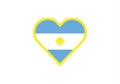 Argentina national flag heart shape  symbol vector illustration emblem coat of arms south america latino Royalty Free Stock Photo