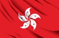 Hongkong national flag waving realistic vector illustration