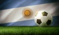 Argentina national team background with ball and flag Royalty Free Stock Photo