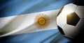 Argentina national team background with ball and flag top view Royalty Free Stock Photo