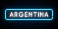 Argentina neon sign. Bright light signboard. Royalty Free Stock Photo