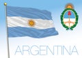 Argentina official flag and coat of arms, South America