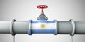 Argentina oil and gas fuel pipeline. Oil industry concept. 3D Rendering