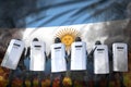 Argentina protest stopping concept, police swat protecting government against revolt - military 3D Illustration on flag background