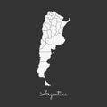 Argentina region map: white outline on grey.