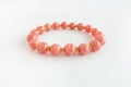 Argentina Rhodochrosite Bracelet with Gold Findings Isolated on White Royalty Free Stock Photo