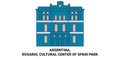 Argentina, Rosario, Cultural Center Of Spain Park travel landmark vector illustration