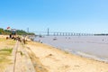 Argentina Rosario Victoria Bridge seen from La Florida beach