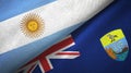 Argentina and Saint Helena two flags textile cloth, fabric texture