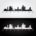 Argentina skyline and landmarks silhouette