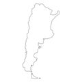 Argentina - solid black outline border map of country area. Simple flat vector illustration Royalty Free Stock Photo