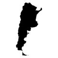 Argentina - solid black silhouette map of country area. Simple flat vector illustration Royalty Free Stock Photo