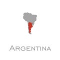 Argentina and south american continent map Royalty Free Stock Photo