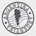 Argentina Stamp Postal. Map Silhouette Seal. Passport Round Design. Vector Icon. Design Retro Travel. Royalty Free Stock Photo