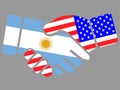 Argentina and USA flags Handshake vector