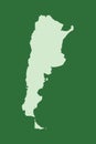 Argentina vector map with single land area using green color on dark background illustration
