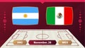 Argentina vs Mexico, Football 2022, Group C. World Football Competition championship match versus teams intro sport background,