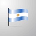 Argentina waving Shiny Flag design vector