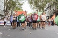 Argentina. Women defending the legal abortion and the Church / State separation Royalty Free Stock Photo