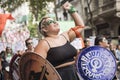 Argentina, women`s day 2020. Young woman defending the Church / State separation Royalty Free Stock Photo