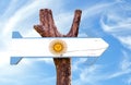 Argentina wooden sign with sky background Royalty Free Stock Photo