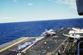 Argentina year 1982 -ara aircraft carrier May 25 taking off a Douglas A-4 Skyhawk is a embarked attack aircraft designed by the Royalty Free Stock Photo