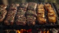 An Argentine barbecue with appetizing roast meat.