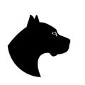 Argentine dog head vector illustration black silhouette