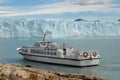 Argentine excursion ship near the Perito Moreno Gl Royalty Free Stock Photo