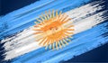 Argentine flag with paint brush strokes Royalty Free Stock Photo