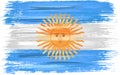 Argentine flag with paint brush strokes Royalty Free Stock Photo