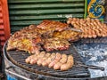 Argentine food called Parrillada served in the La Boca neighborhood, Buenos Aires, Argentina Royalty Free Stock Photo