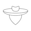 Argentine gaucho icon, outline style