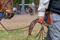 Argentine gaucho leading a horse Royalty Free Stock Photo