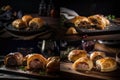 Argentine Meat Pastries, Beef Filled, Cheese Stuffed Pie, Baked Empanadas, Abstract Generative AI Illustration